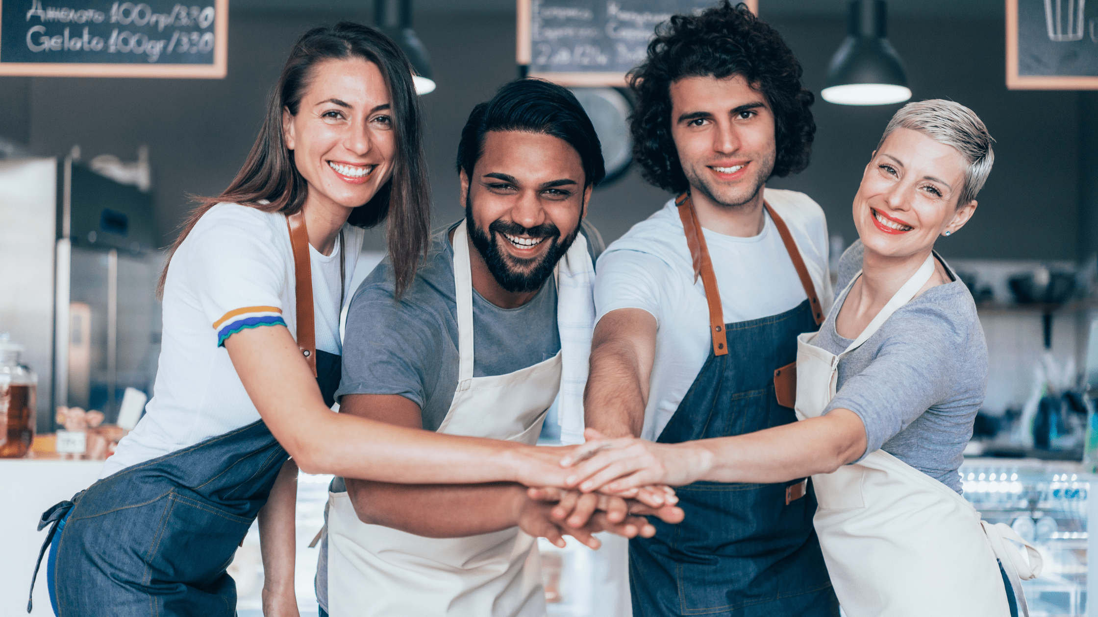 Group of people working together showing teamwork